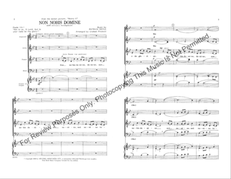 Non Nobis Domine Non Nobis Domine 4-Part scores gallery preview page 2
