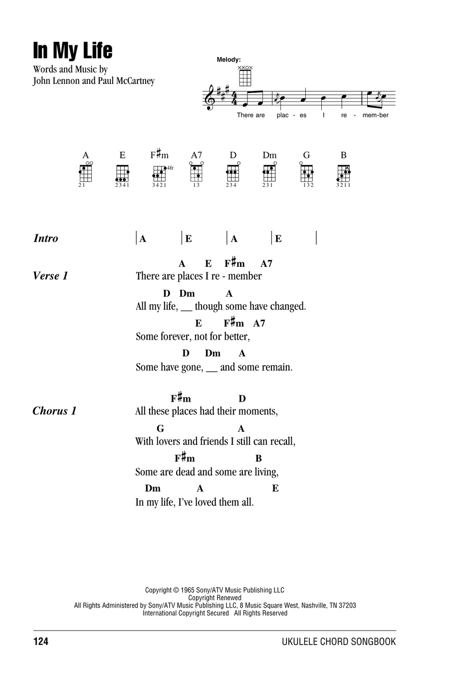 In My Life In My Life Ukulele scores gallery preview page 1