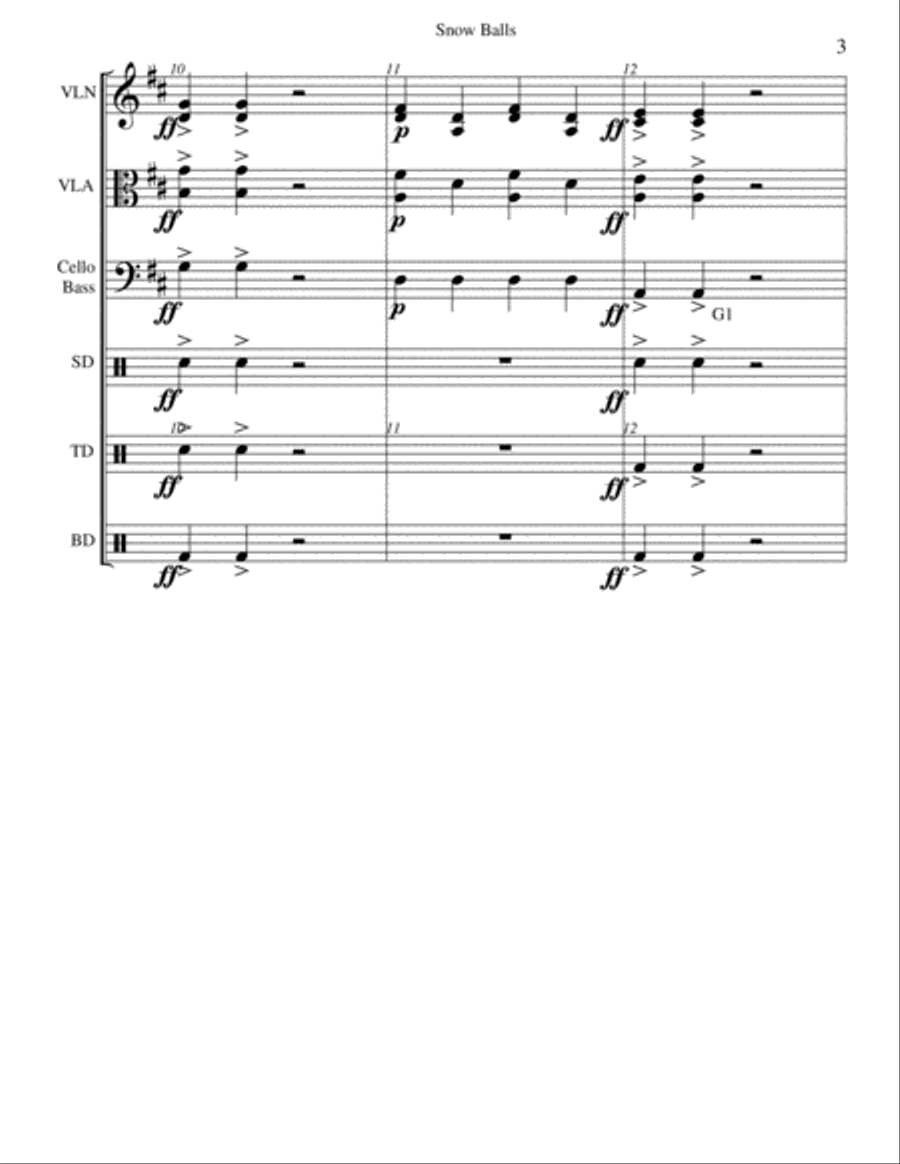 Throwin' Snowballs Throwin' Snowballs String Orchestra scores gallery preview page 4