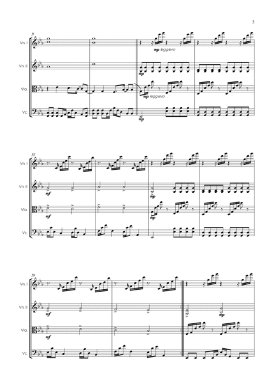 Space Song String Quartet scores gallery preview page 3