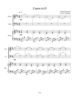 Canon in D (Violin and Cello Duet) with Piano
