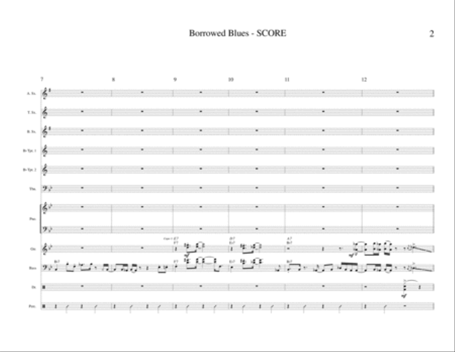 Borrowed Blues (Jazz Band) Jazz Ensemble scores gallery preview page 3