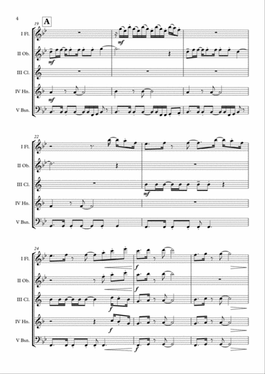 Overture/prologue Woodwind Quintet scores gallery preview page 5