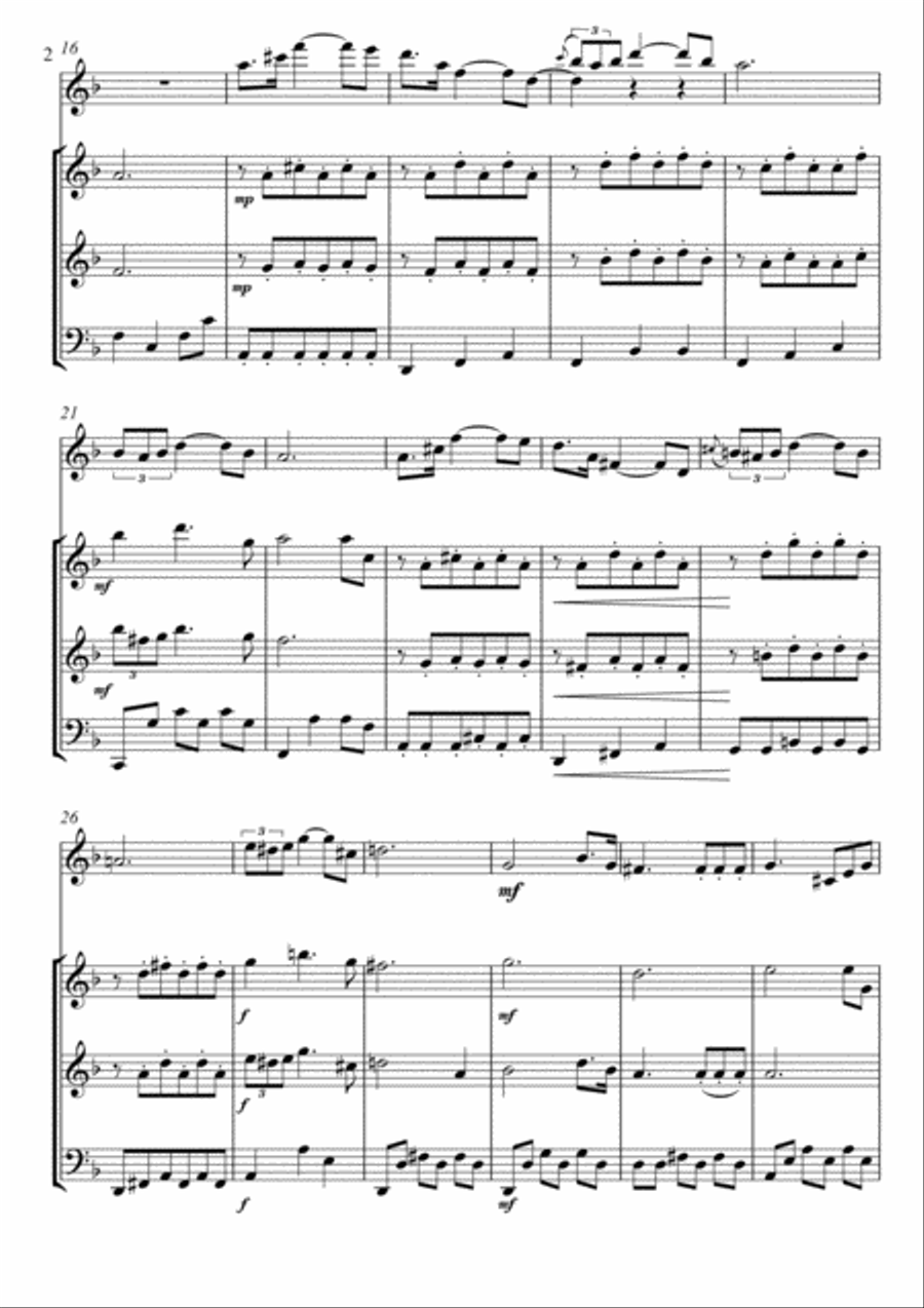 Serenade Schubert Guitar play along Small Ensemble scores gallery preview page 2