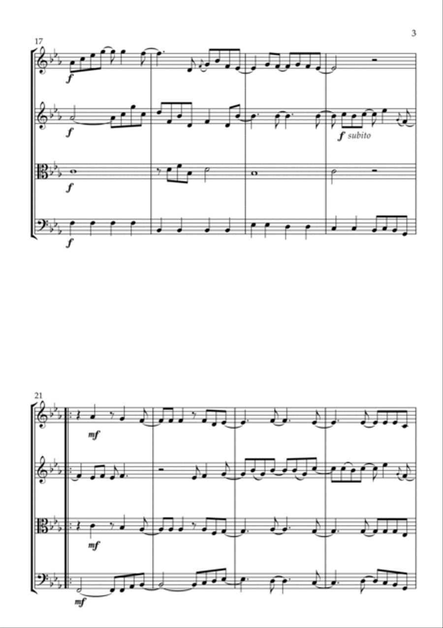 Dancin' In The Moonlight String Quartet scores gallery preview page 3
