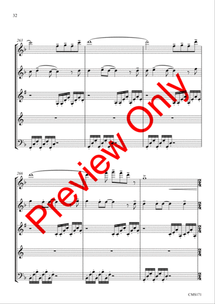 Queen Medley Fantasy Woodwind Quintet scores gallery preview page 35
