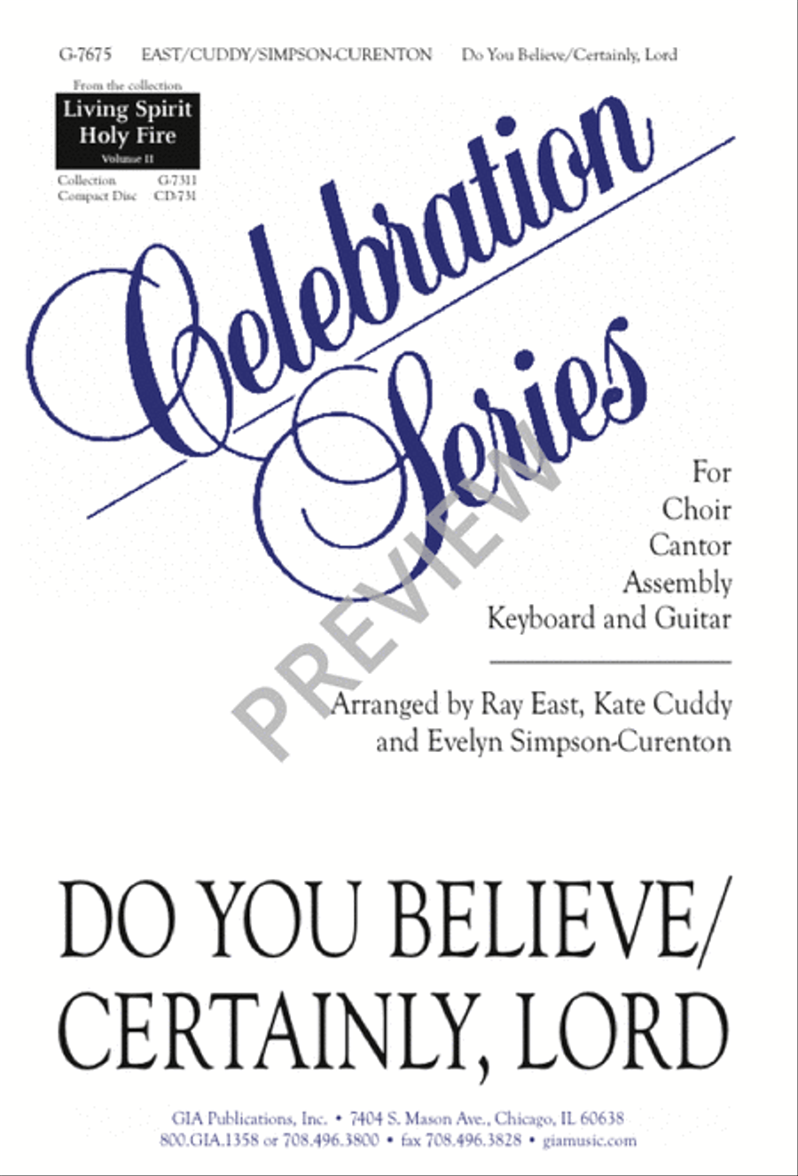 Do You Believe / Certainly, Lord 4-Part scores gallery preview page 1