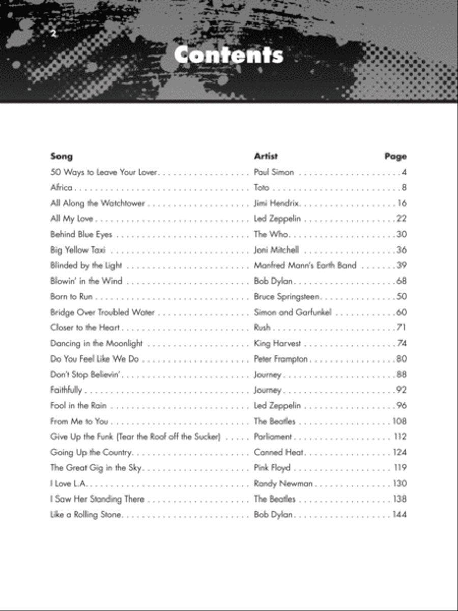 The Giant Classic Rock Piano Sheet Music Collection Piano, Vocal, Guitar scores gallery preview page 2