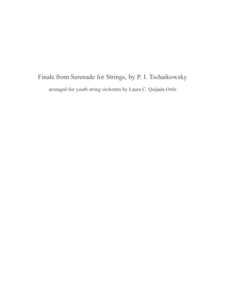 Finale (Tema Russo) from Tschaikowsky's String Serenade, op. 48 SCORE ONLY