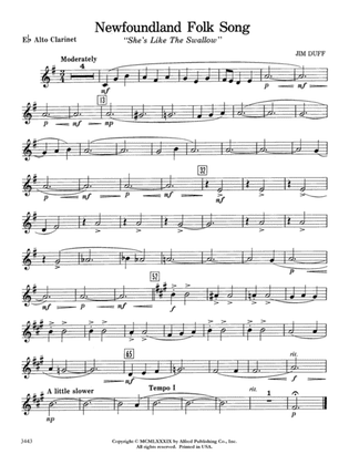 Newfoundland Folk Song: E-flat Alto Clarinet