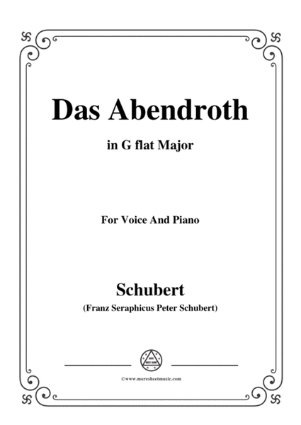 Schubert-Das Abendroth,in G flat Major,Op.173 No.6,for Voice and Piano image number null