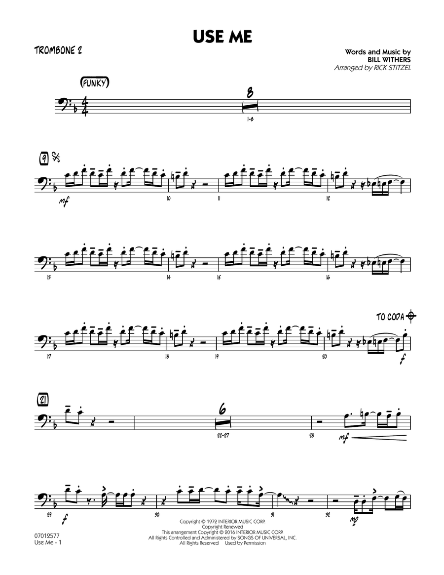 Use Me - Trombone 2 Jazz Ensemble scores gallery preview page 1