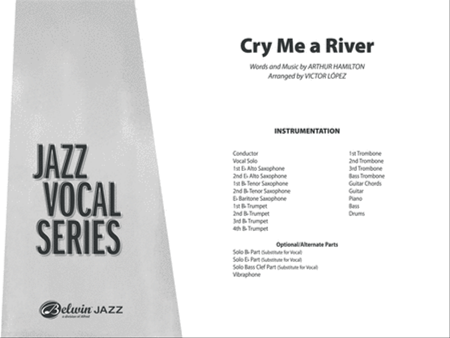 Cry Me a River: Score Jazz Ensemble scores gallery preview page 1