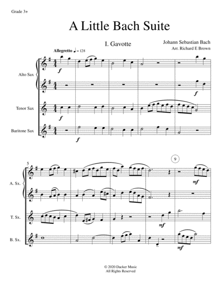 A Little Bach Suite - Saxophone Quartet image number null