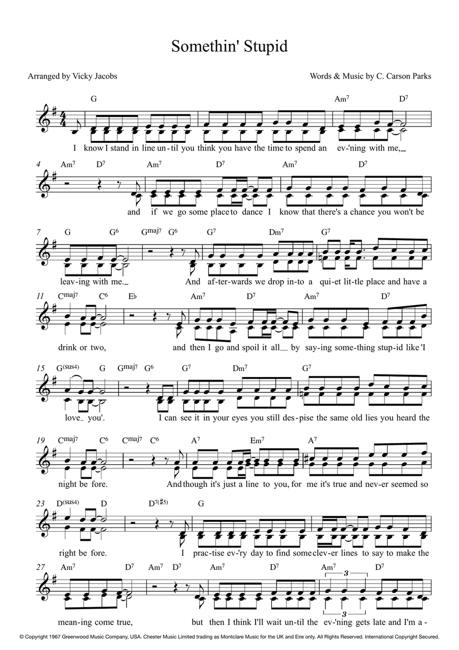 Somethin' Stupid 2-Part scores gallery preview page 1