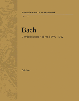 Book cover for Harpsichord Concerto in D minor BWV 1052