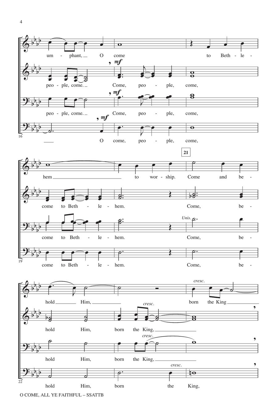 O Come, All Ye Faithful O Come, All Ye Faithful 4-Part scores gallery preview page 3
