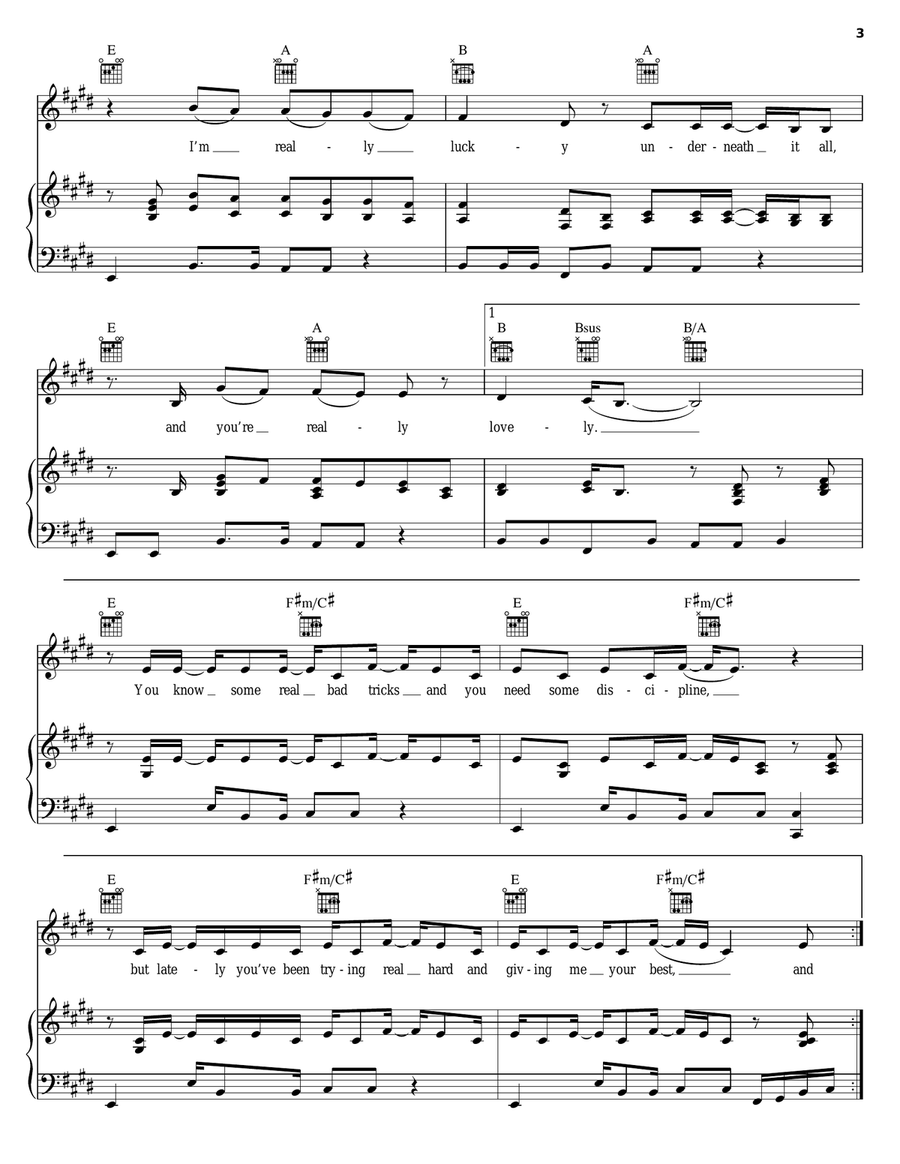 Underneath It All Piano, Vocal, Guitar scores gallery preview page 3
