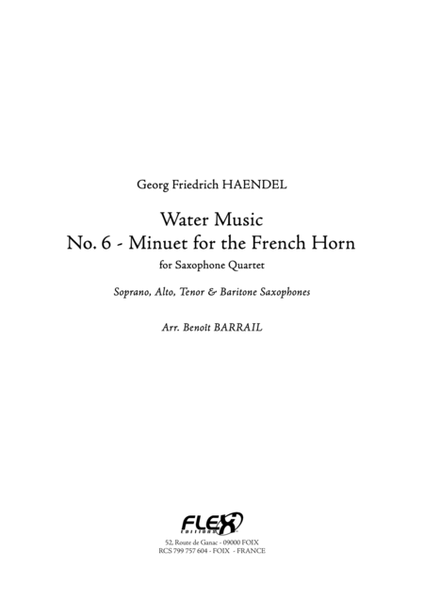 Water Music - No. 6 - Minuet for the French Horn image number null
