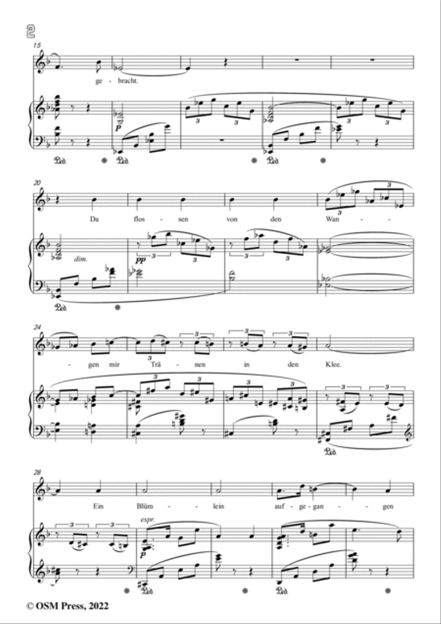 Richard Strauss-Ich wollt ein Straußlein binden,in F Major,Op.68 No.2,for Voice and Piano Voice Solo scores gallery preview page 4