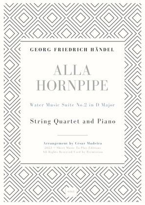 Alla Hornpipe by Handel - String Quartet and Piano (Full Score and Parts)