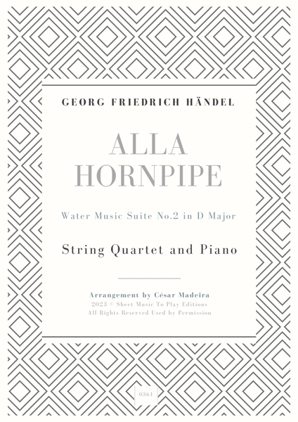 Alla Hornpipe by Handel - String Quartet and Piano (Full Score and Parts) image number null