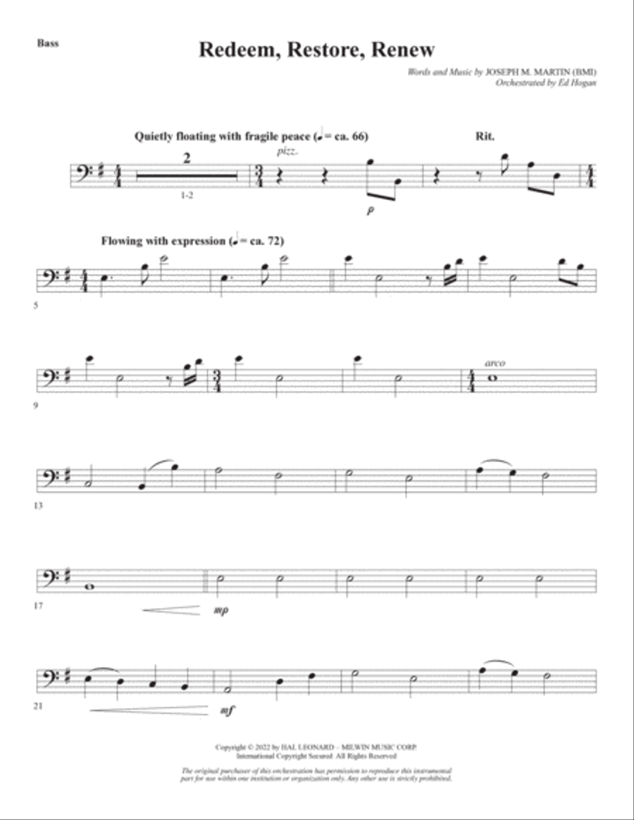 A Weary World Rejoices (A Chamber Cantata For Christmas) - Double Bass A Weary World Rejoices (A Chamber Cantata For Christmas) - Double Bass Choir scores gallery preview page 8