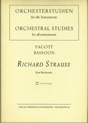 Book cover for Orchesterstudien fur Fagott, Heft 7: Strauss