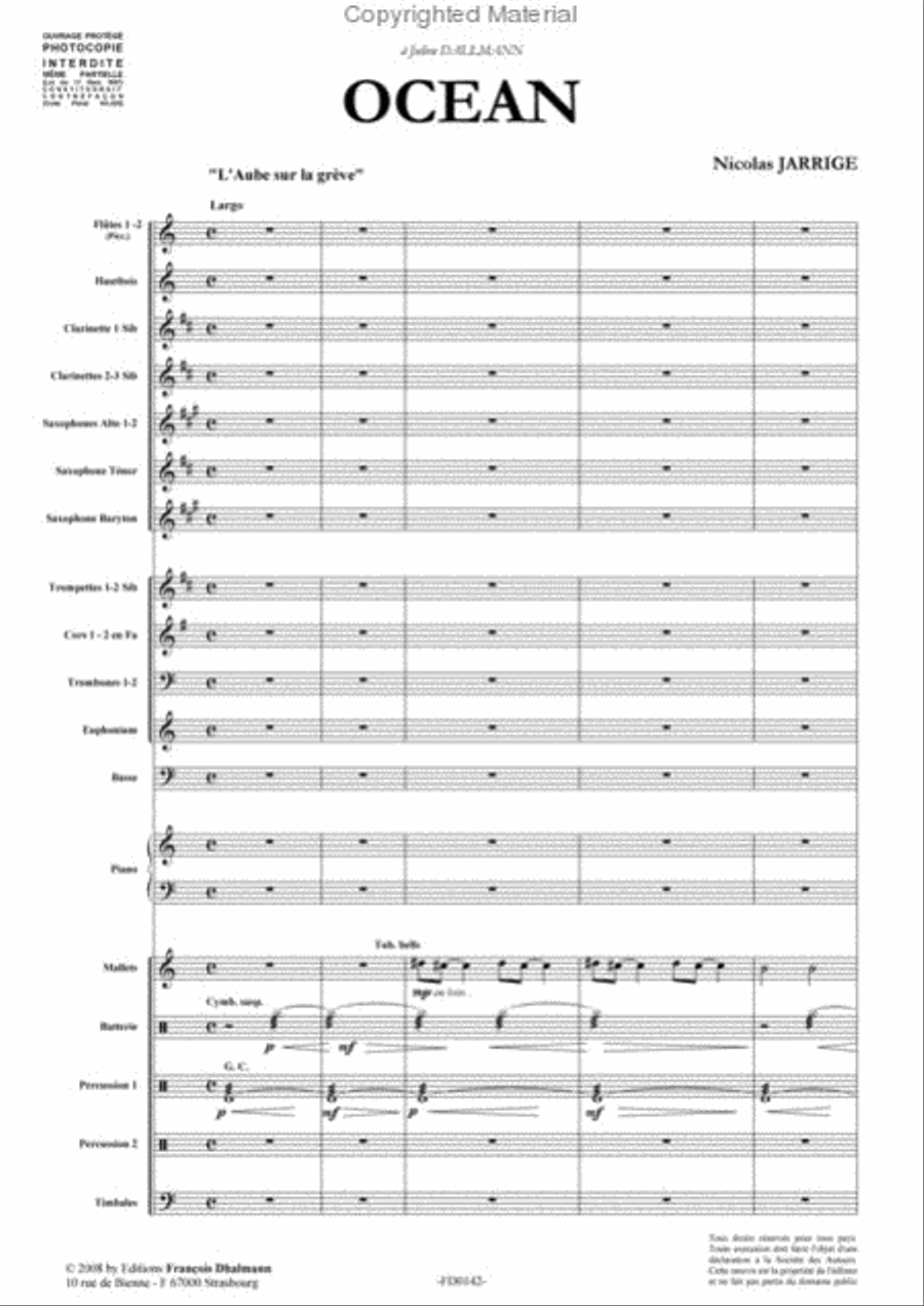 Ocean. Conducteur et parties Orchestra scores gallery preview page 2