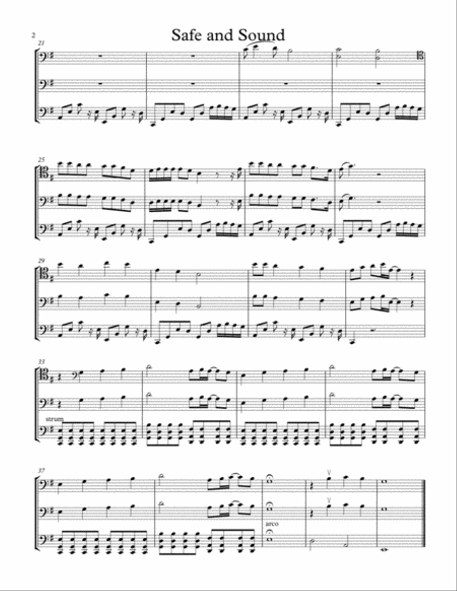 Safe And Sound String Duet scores gallery preview page 2