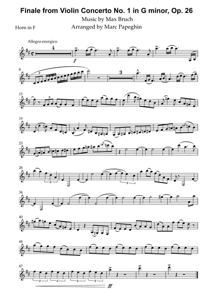 Finale from Violin Concerto No. 1 in G minor, Op. 26