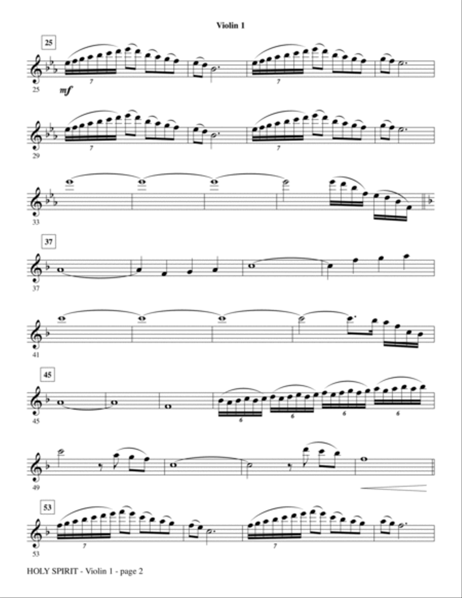 Holy Spirit - Violin 1 Choir scores gallery preview page 2