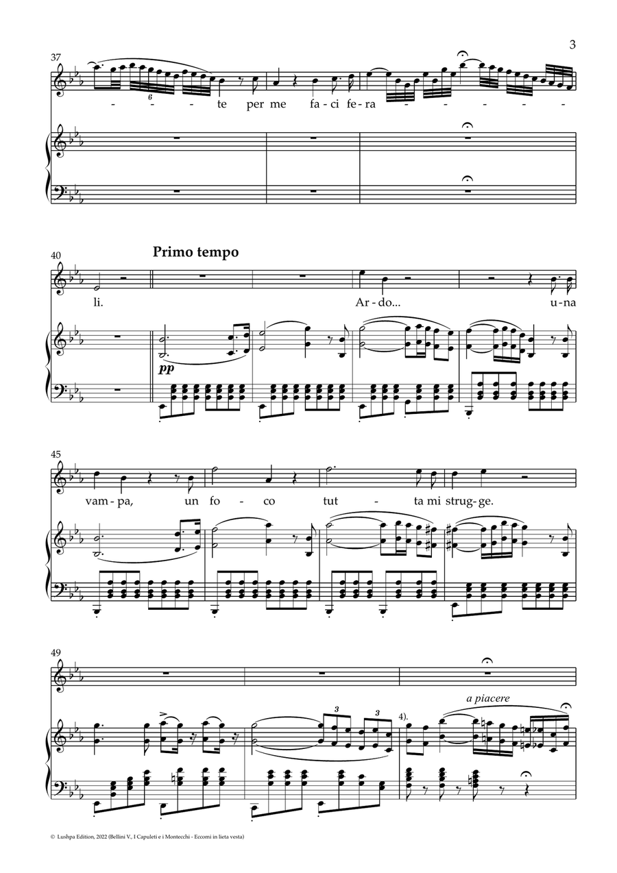 Eccomi in lieta vesta Piano, Vocal scores gallery preview page 5