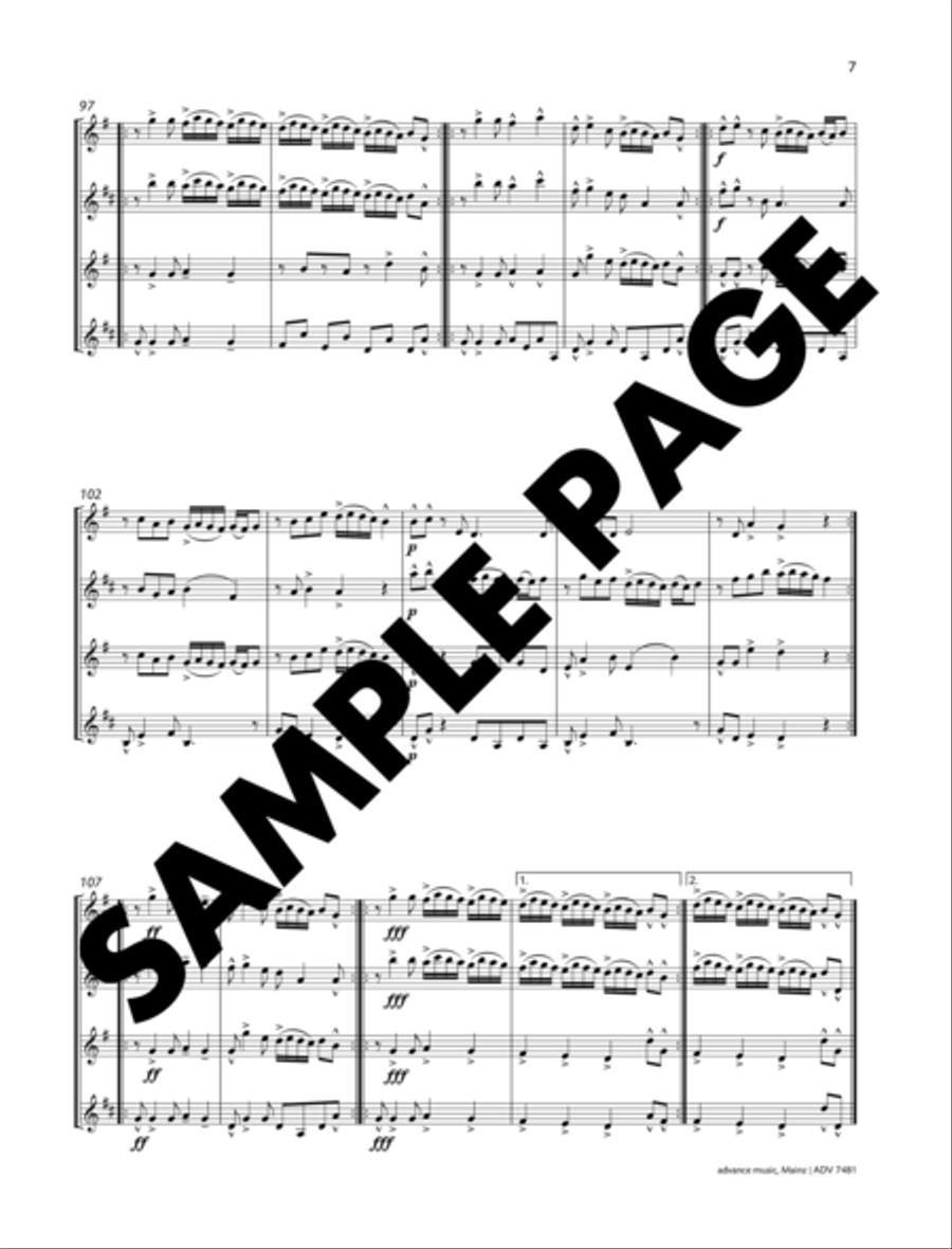 Zorba's Dance Zorba's Dance Saxophone Quintet scores gallery preview page 6