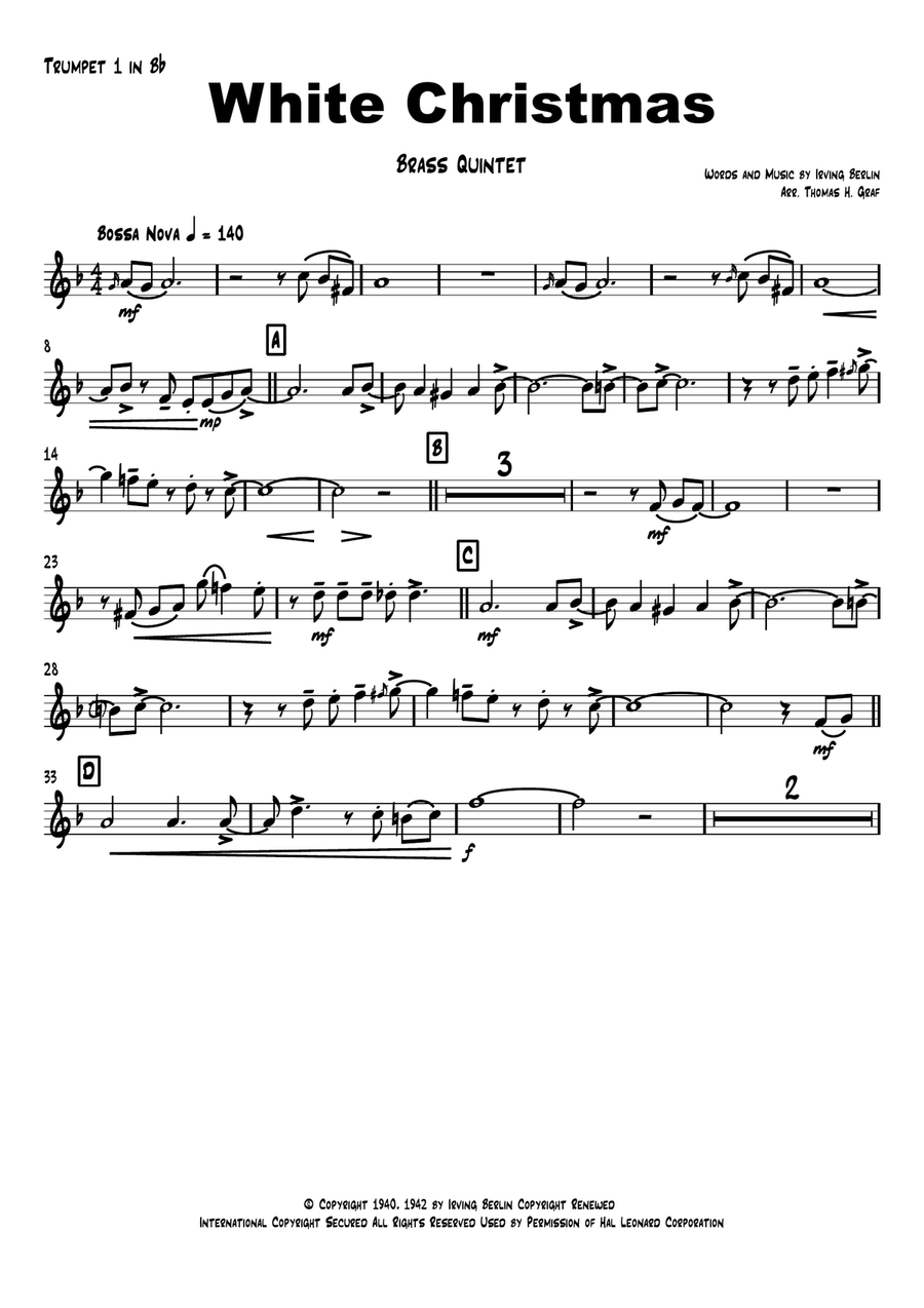 White Christmas Brass Ensemble scores gallery preview page 5