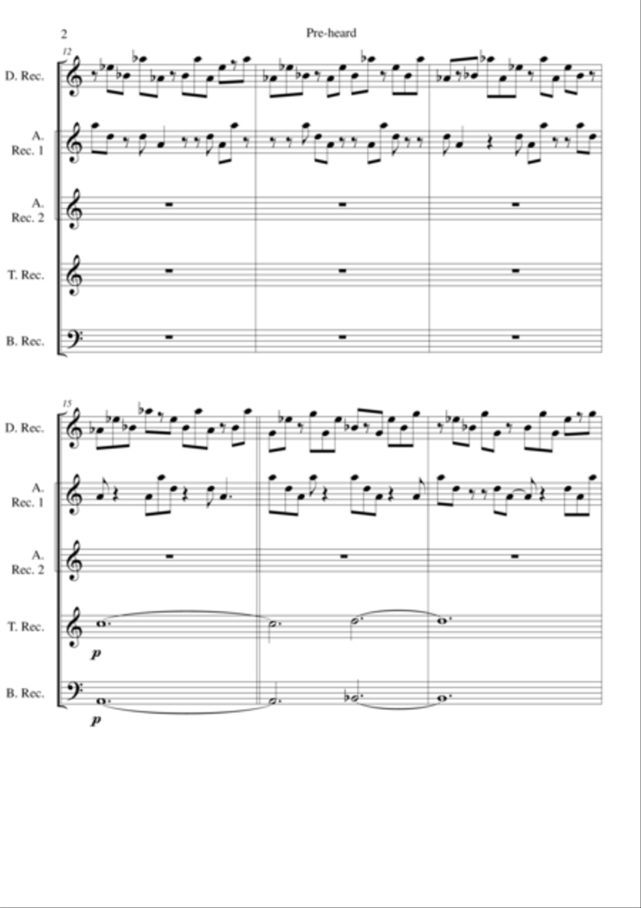 Pre-heard for recorder consort Recorder scores gallery preview page 2