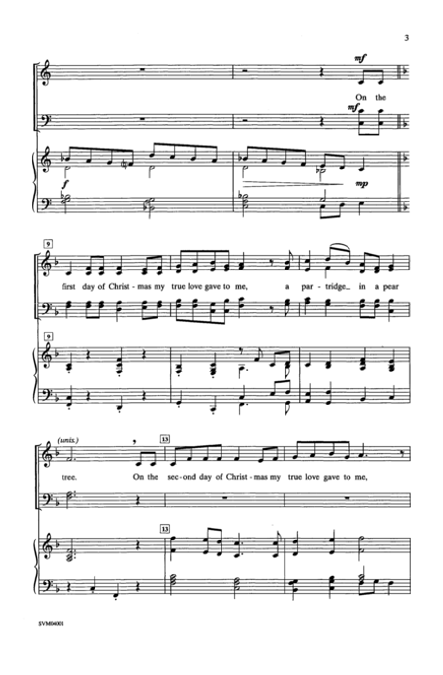 Christmas Comes Again . . . In About Three Minutes 4-Part scores gallery preview page 3
