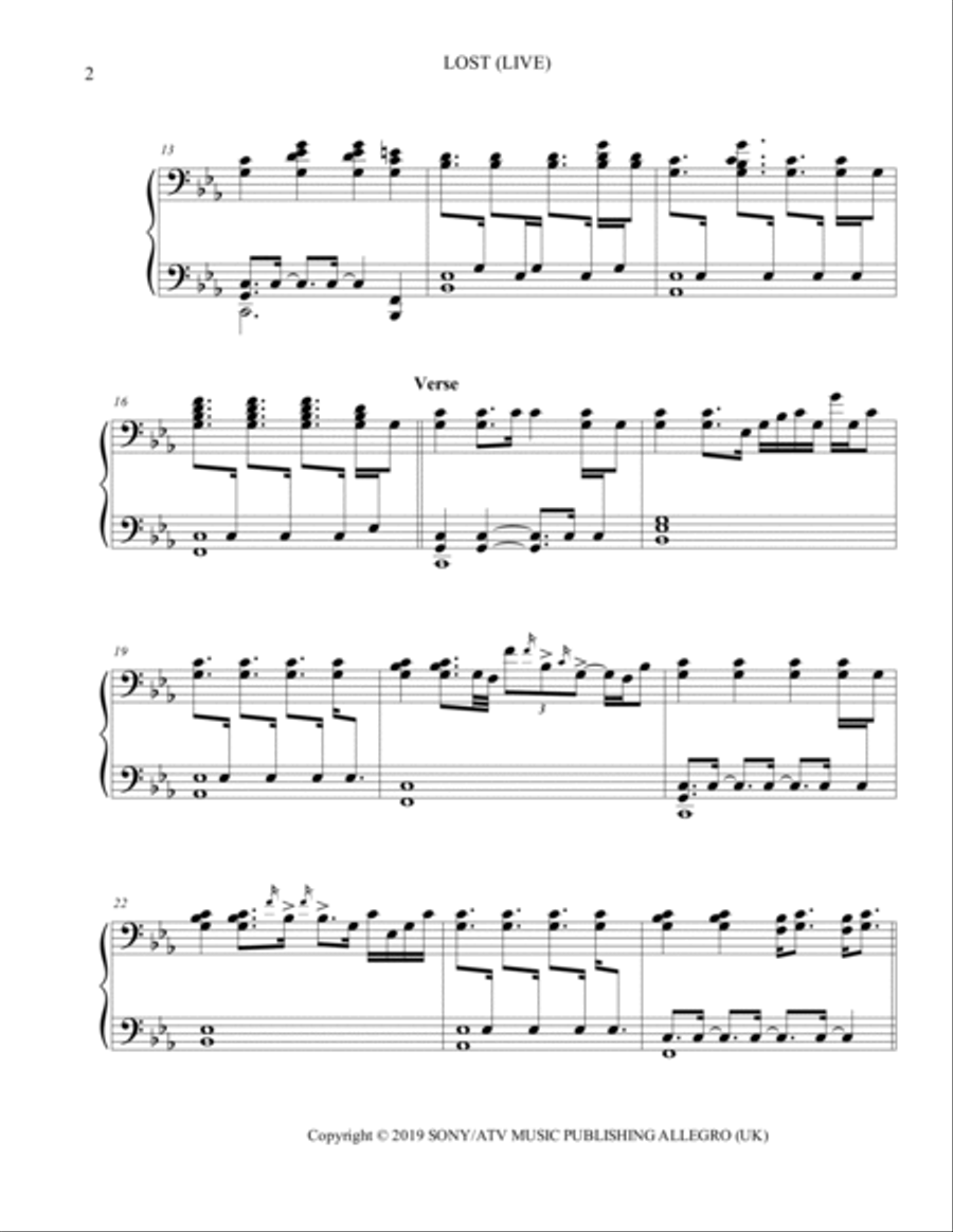 Lost Piano Solo scores gallery preview page 2