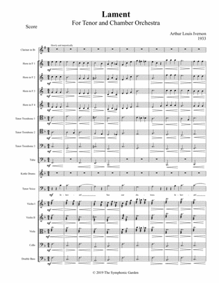 Lament - for tenor vocal and orchestra