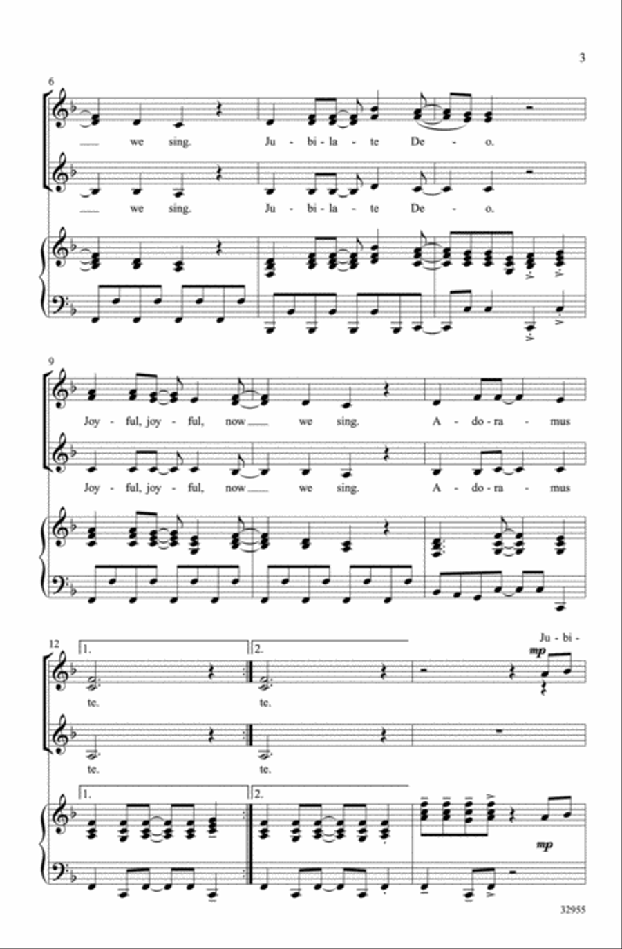 Joyful, Joyful (incorporating Beethoven's Ode to Joy) Women's Choir scores gallery preview page 3