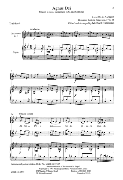 Agnus Dei (Downloadable Choral Score)