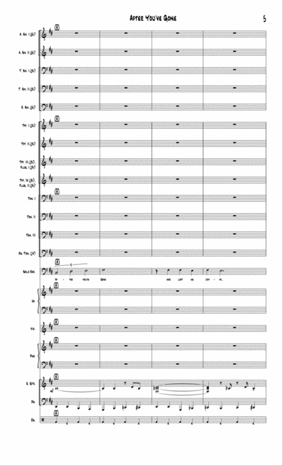 After You've Gone Jazz Ensemble scores gallery preview page 5