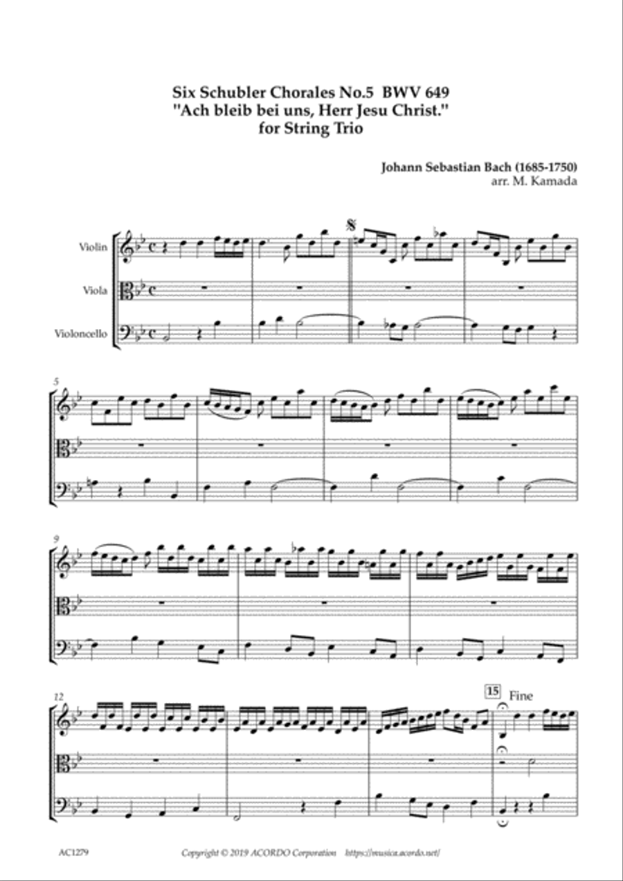Six Schubler Chorales No.5 BWV649 