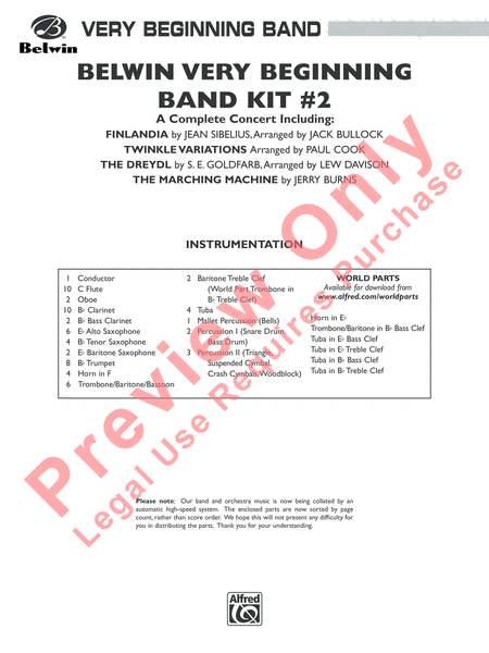 Belwin Very Beginning Band Kit #2 image number null
