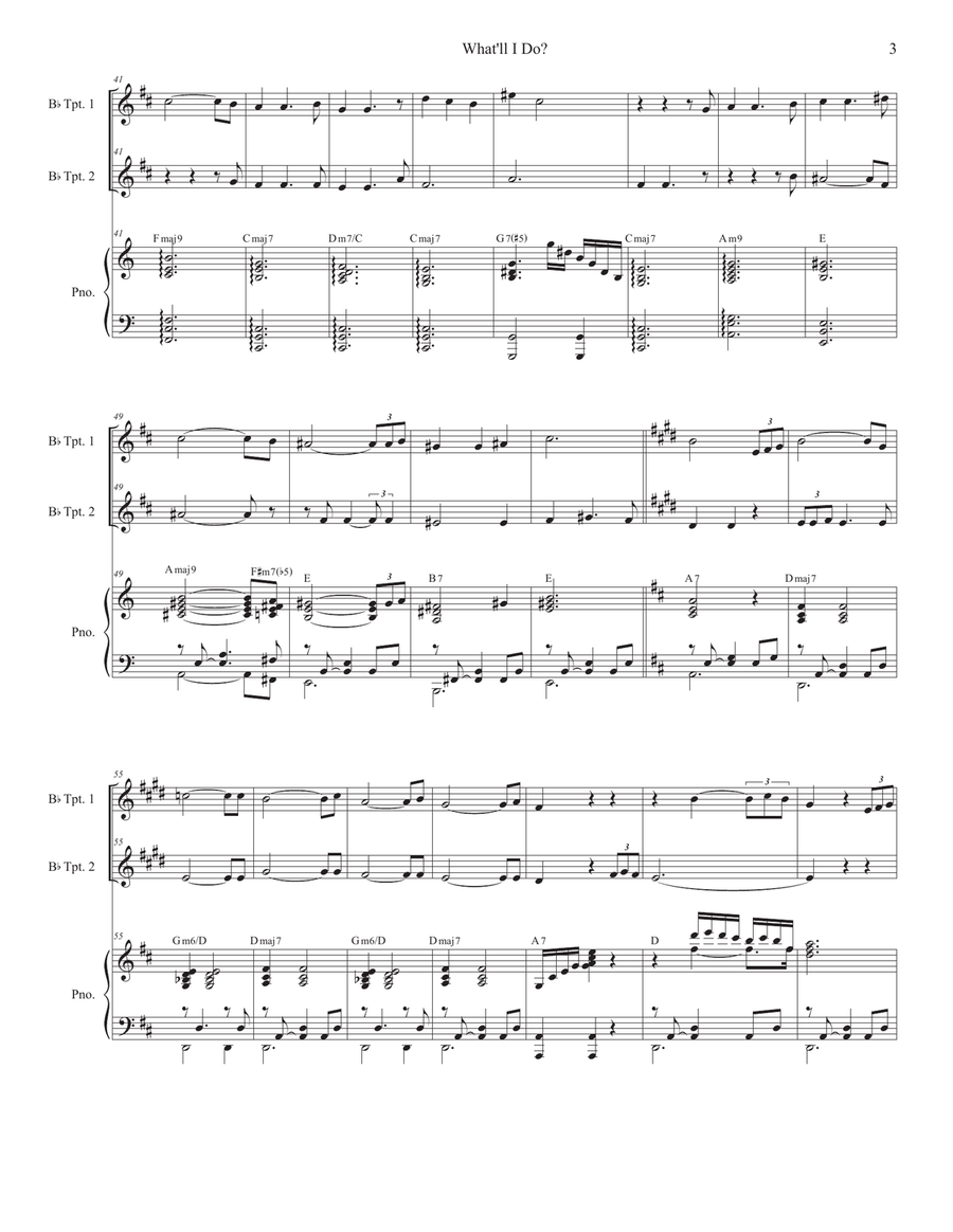 What'll I Do? (Duet for Bb-Trumpet) Trumpet Duet scores gallery preview page 3
