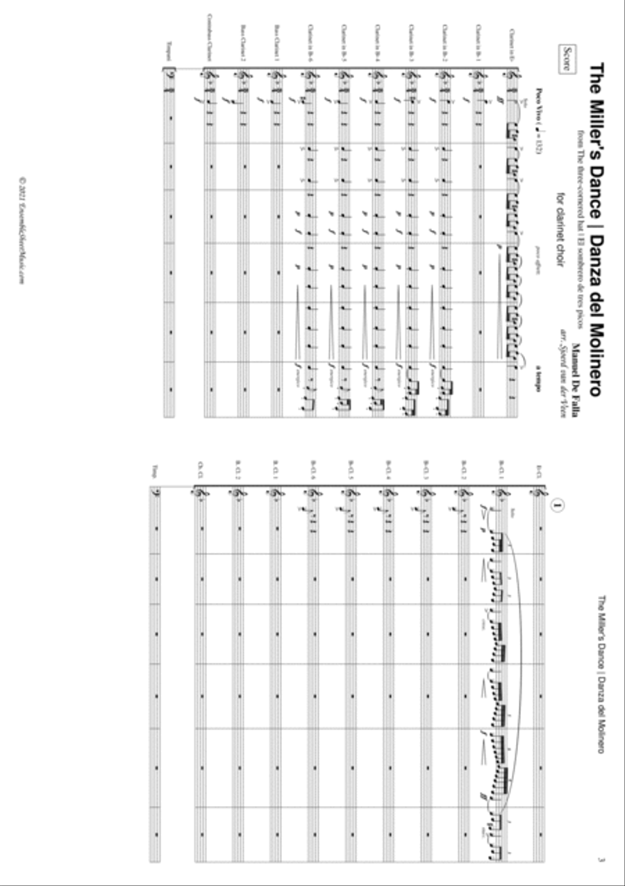 Dance of the Miller (Danza del Molinero) from The Three-Cornered Hat Woodwind Ensemble scores gallery preview page 2