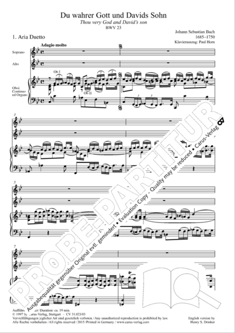 Thou very God and David's Son (3rd version) (Du wahrer Gott und Davids Sohn) 4-Part scores gallery preview page 4