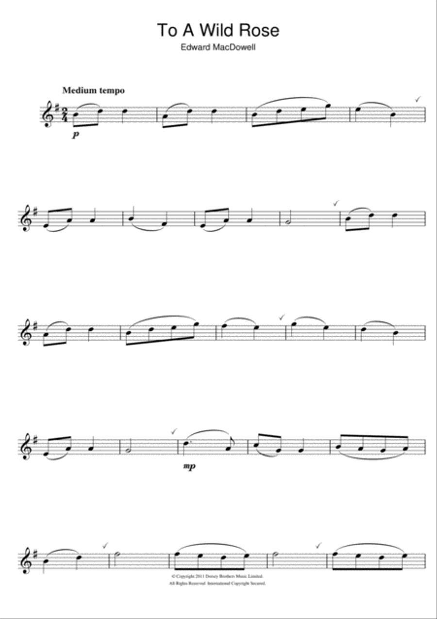 To A Wild Rose To A Wild Rose Flute Solo scores gallery preview page 1