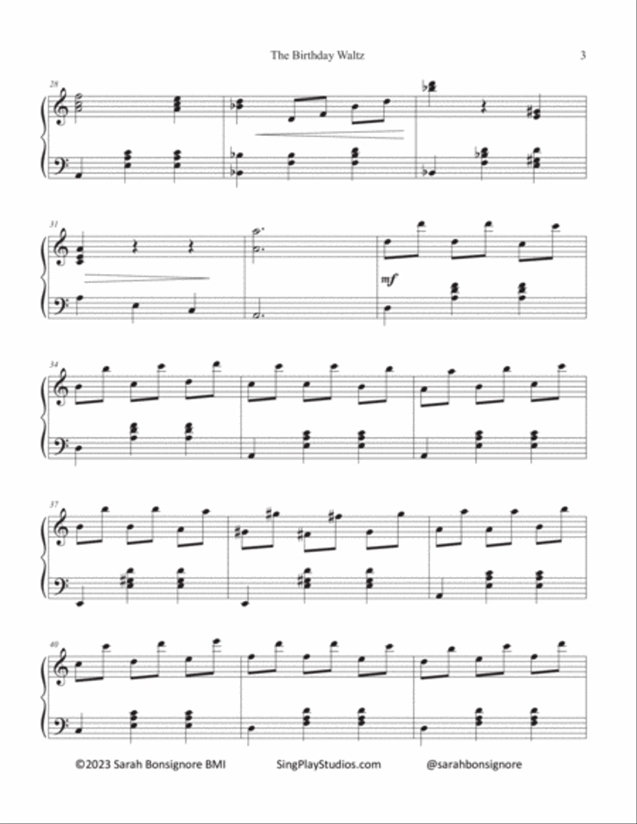 The Birthday Waltz Piano Method scores gallery preview page 3