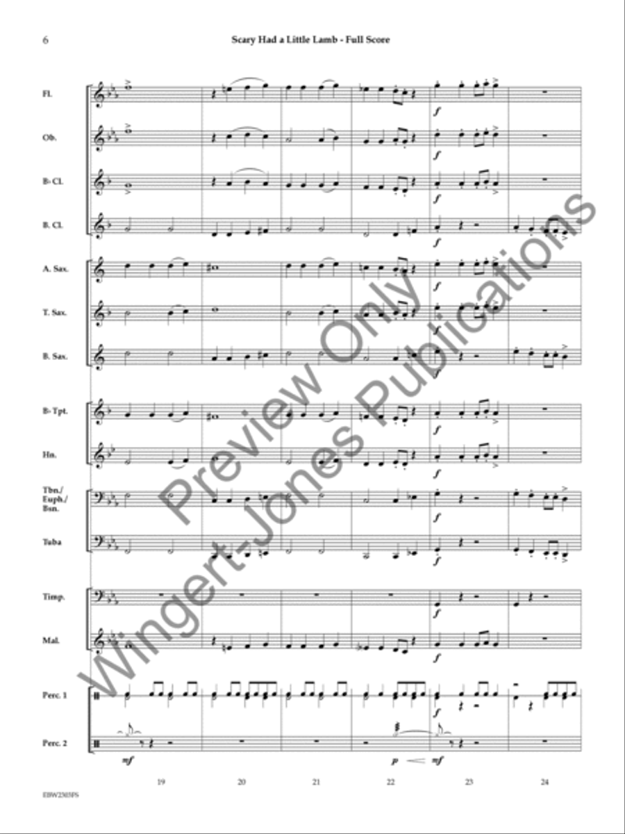 Scary Had a Little Lamb (Score) Concert Band scores gallery preview page 7
